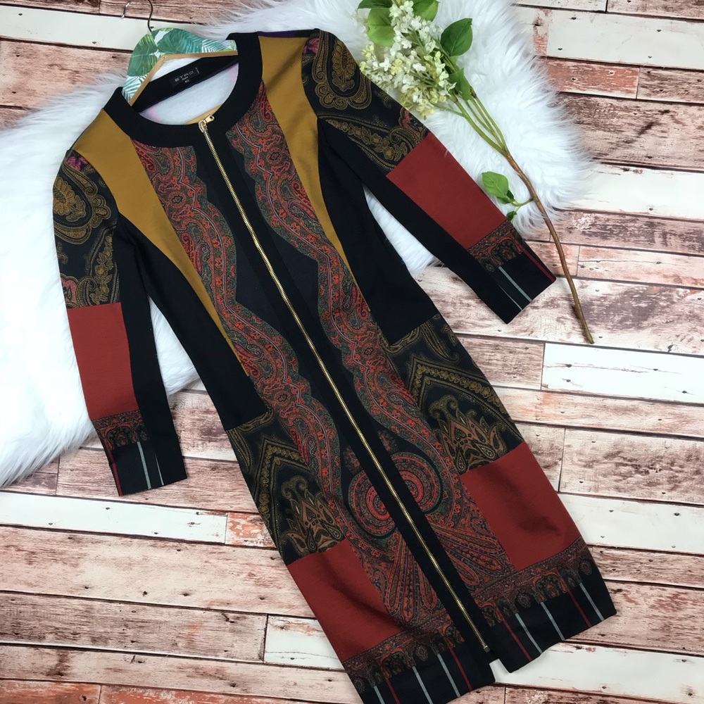 Etro zip front bodycon dress